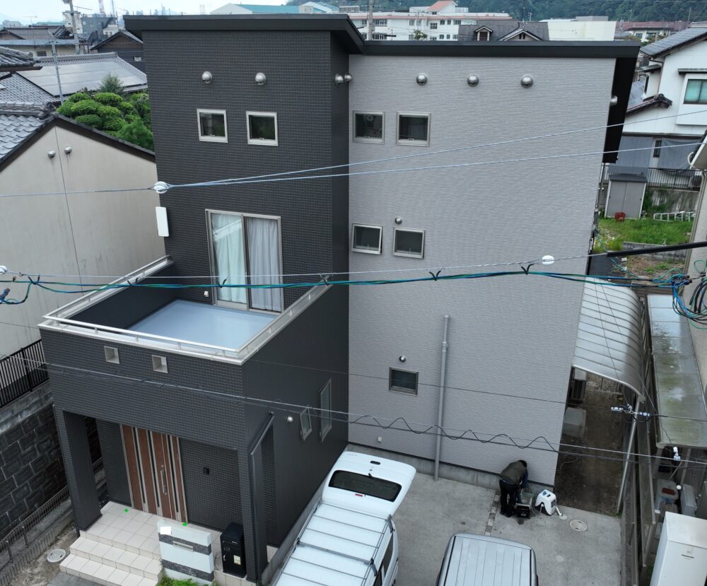 【大竹市】屋根外壁塗装工事 ベランダトップ塗装F様邸